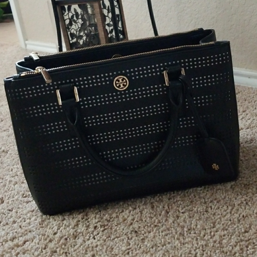Tory Burch Perf Double Zip Robinson